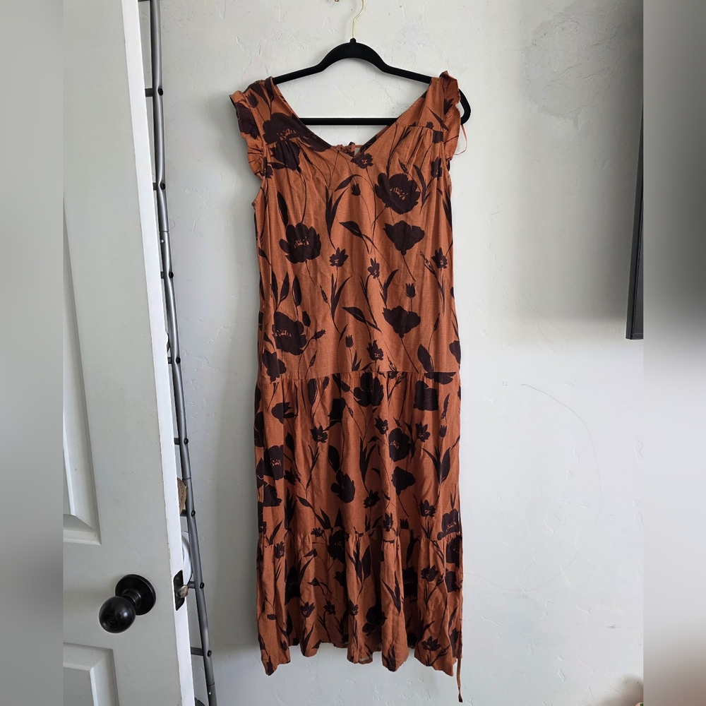 Simply Vera Vera Wang Brown Floral Maxi Dress